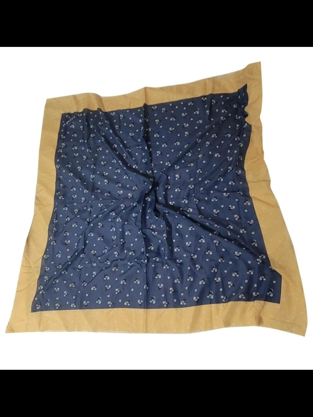 Coach Blue Floral Throw with Tan Border